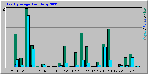 Hourly usage for July 2025