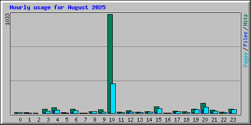 Hourly usage for August 2025